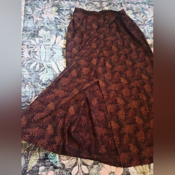 Vintage Michele Fairy Grunge Maxi Wrap Skirt Womens 6 Petite Fall Floral Forest - Picture 4 of 9